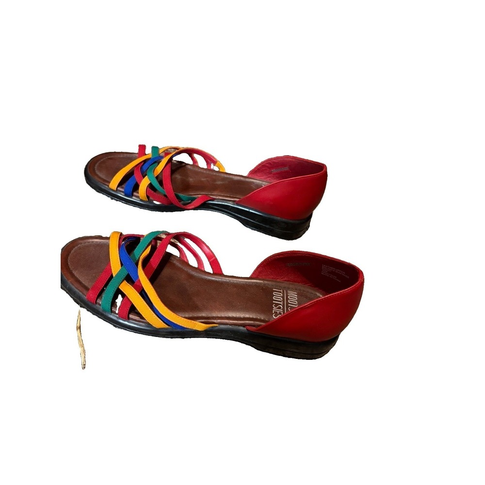 Mootsies Tootsies Women's Leather D'Orsay Sandals Rainbow Strappy Size 9M - Picture 6 of 6
